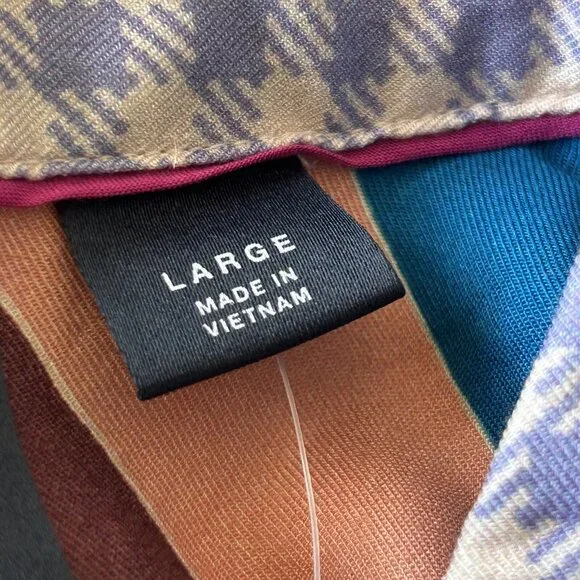 Maeve Anthropologie La Paz Contrast Patchwork Button Front Shirt Size Large NWT - Picture 4 of 11